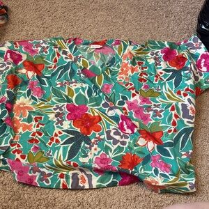 Vibrant Floral V-Neck Blouse